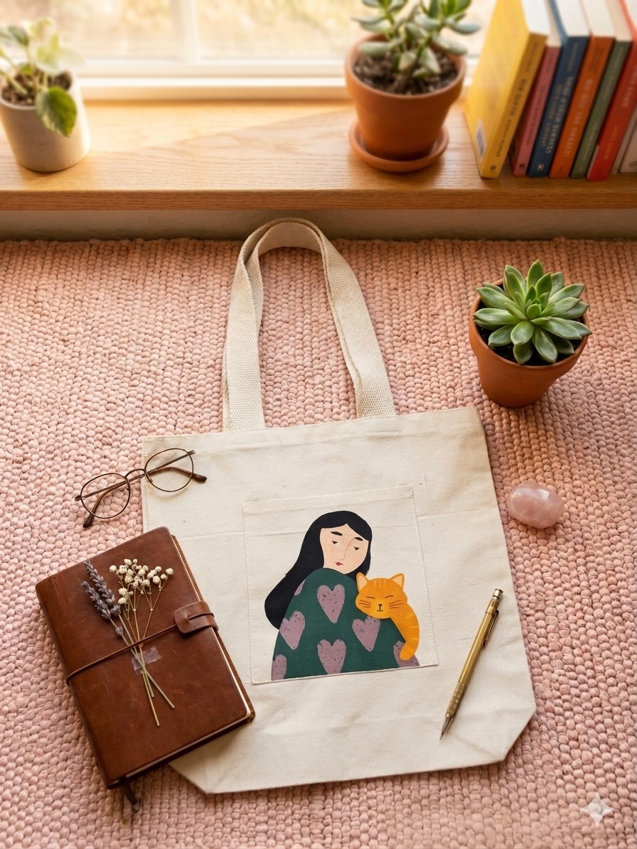 توت بگ پارچه ای فانتزی طرح گربه